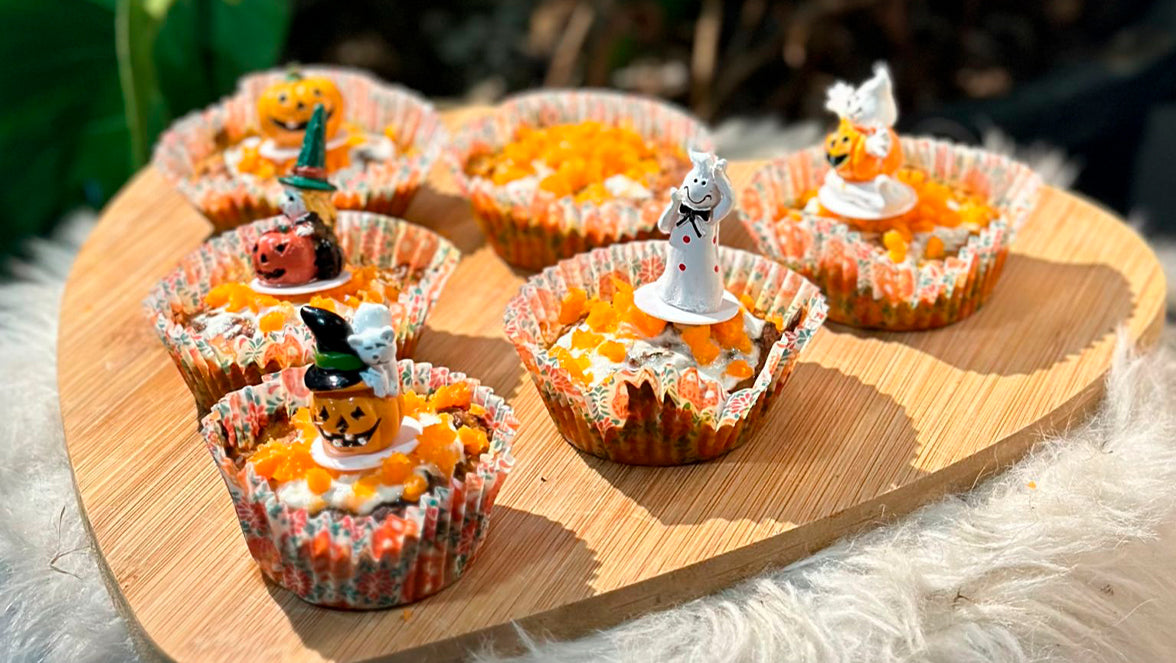 ¡Cupcakes terroríficamente sanos para perros y gatos! por Nadia de Hocicos y Zarpas