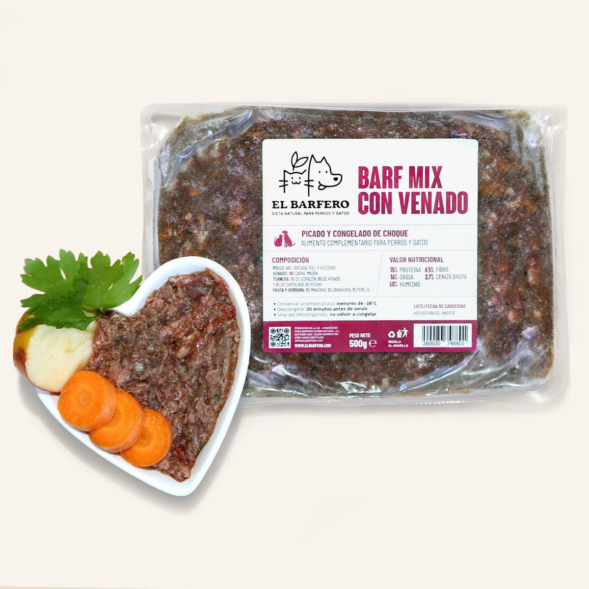 BARF Komplett con venado - El Barfero